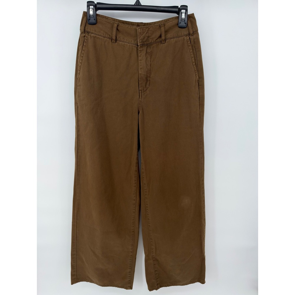 Good American Good Skate Trouser Women's 0/25 Brown High Rise Wide Leg Pants